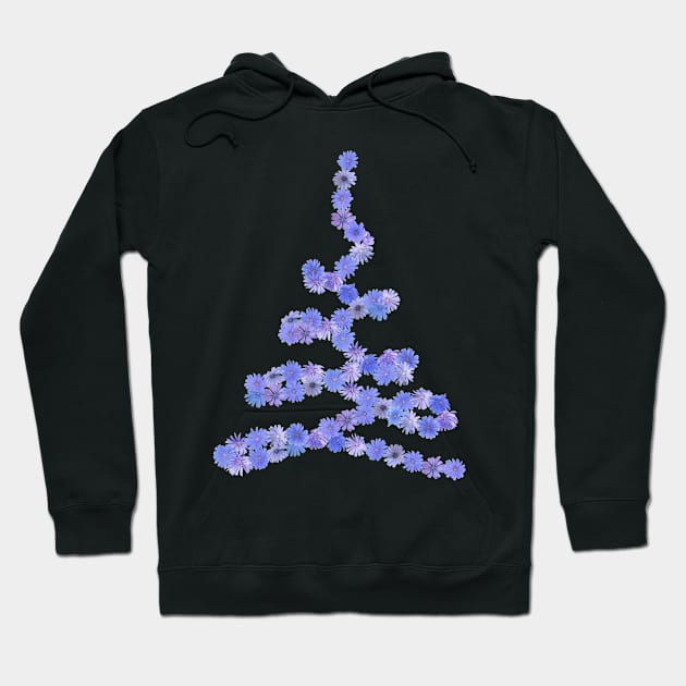 Blue and Purple Chicory Flowers Tree Hoodie by Flowers on t-shirts